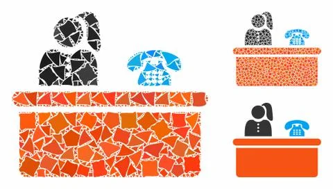 Reception Composition Icon of Irregular Pieces Illustrazione stock