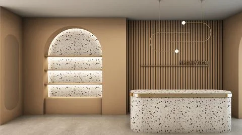 Reception design modern minimal-3D render Illustrazione stock