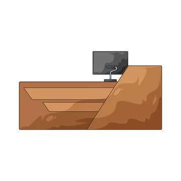 Reception Desk with Computer illustration Stock-Illustration