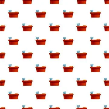 Reception desk counter cartoon repeating pattern Stock Illustration