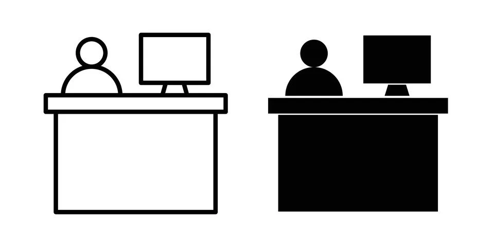 Reception desk icon vector editable eps10 Stock Illustration