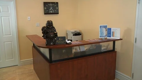 Reception Desk in the office Stock Footage 111497483