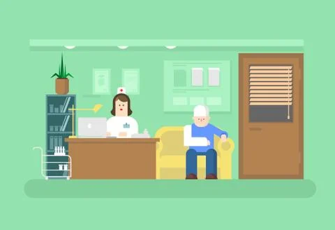 Reception of doctor in clinic Stock Illustration