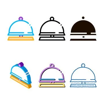 Reception equipment bell vector thin styles line icon Stock Illustration