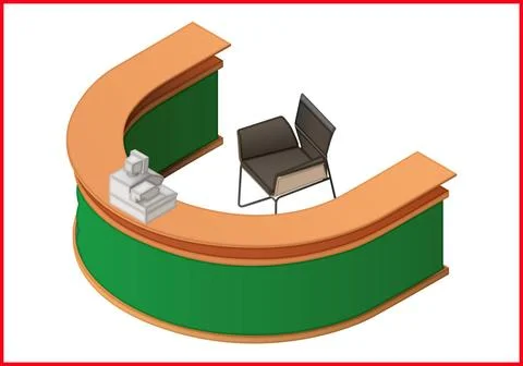 Reception flat isometric 3d illustration Reception flat isometric perspect... Stock Photos