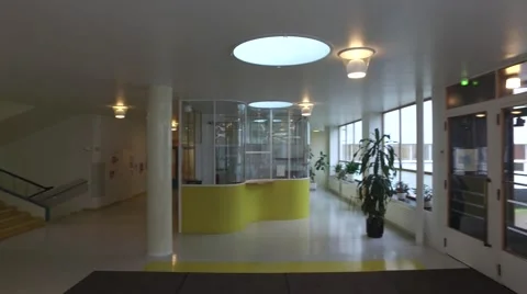 Reception hall in Paimio Sanatorium Stock Footage 67561427