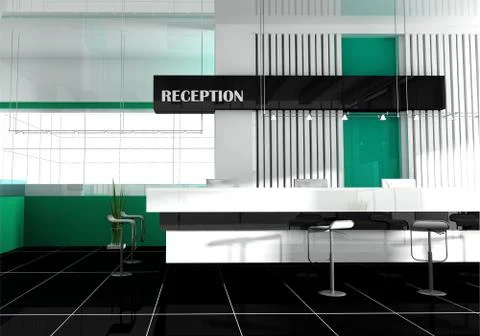 Reception in hotel Stock Illustration