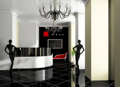 Reception in hotel Stock Illustration