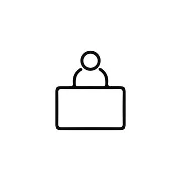 Reception icon. Simple style support service poster background symbol. Rece.. Stock Illustration