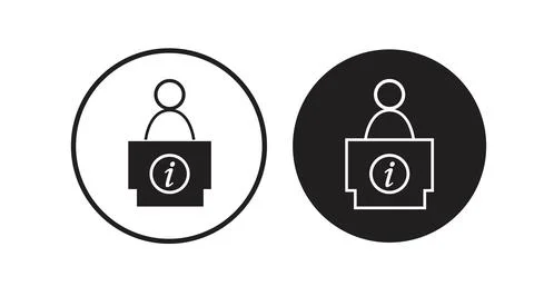 Reception of Information Point Icon. Stock Illustration