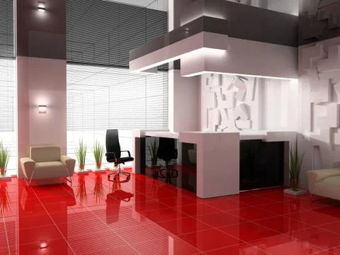 Reception in modern hotel Stock Illustration