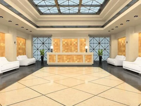 Reception in modern hotel Stock Illustration