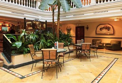 Reception of NH Parque Central. 스톡 사진