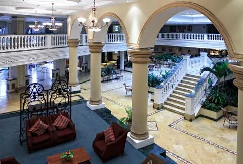 Reception of NH Parque Central. 스톡 사진
