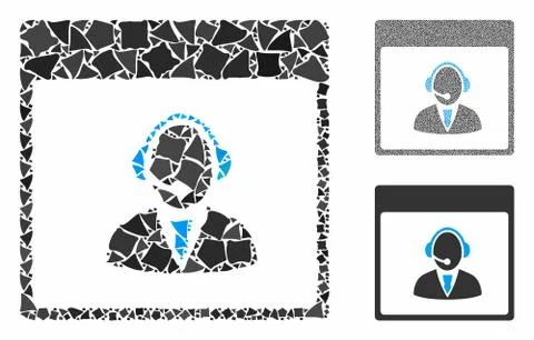 Reception operator calendar page Mosaic Icon of Trembly Elements Stock Illustration