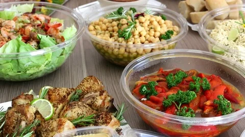 Reception table in cold buffet. Stock Footage 109547270