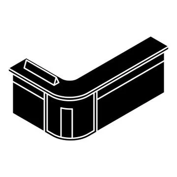 Reception table icon, simple style Stock Illustration