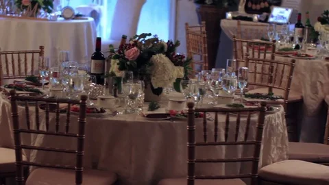 Reception Table Pan Video stock 71495180