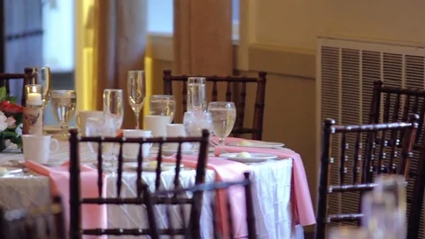 Reception Table Set Stock Footage 73836845