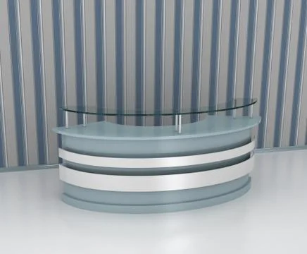 Reception table on white floor Stock Illustration