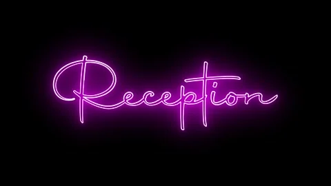 'Reception' text animation with neon glow line. Stock Footage 282576945