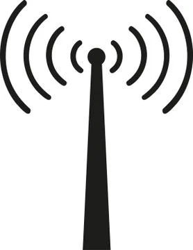Reception tower with wireless signal Stock Illustration