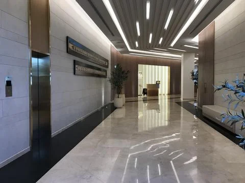 The reception view of the hotel Stock Photos