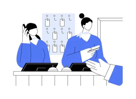 Receptionist abstract concept vector illustration. Stock Illustration