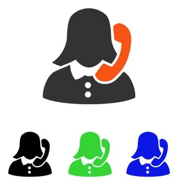 Receptionist Flat Vector Icon Stock Illustration