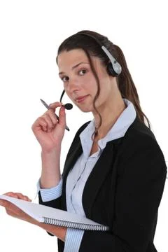 Receptionist with headset Stock Photos