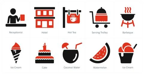 Receptionist, hotel, hot tea Stock Illustration