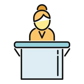 Receptionist icon representing customer service and support Stock Illustration