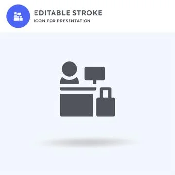 Receptionist icon vector, filled flat sign, solid pictogram isolated on white Stock Illustration