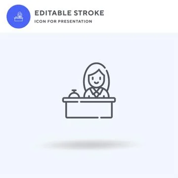 Receptionist icon vector, filled flat sign, solid pictogram isolated on white 스톡 일러스트
