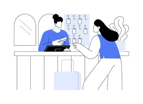 Receptionist isolated cartoon vector illustrations. Ilustración de archivo