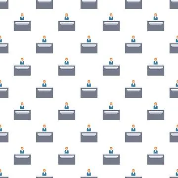 Receptionist repeating pattern behind office desk Stock Illustration