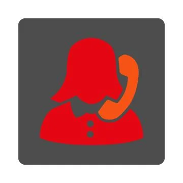 Receptionist Rounded Square Button Stock Illustration