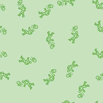 Recess time primary school line seamless pattern Stock Illustration
