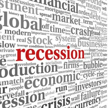 Recession concept on white Stock Illustration