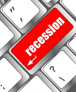 Recession enter button on computer keyboard key Stock Illustration