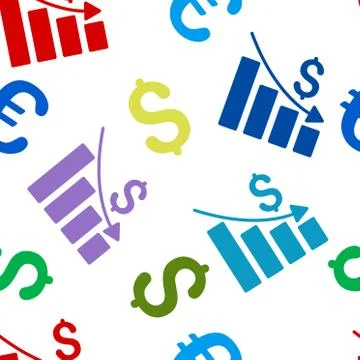 Recession Flat Vector Seamless Pattern 스톡 일러스트