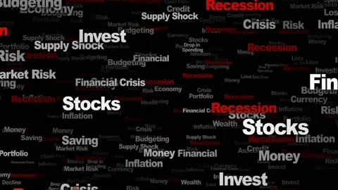 RECESSION Keywords Animation, Background, Loop 스톡 동영상 149242984