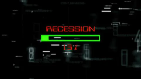 Recession progress bar on digital background Stock Illustration