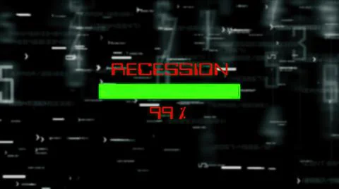 Recession progress bar on digital background Stock Illustration