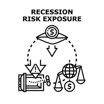 Recession risk exposure concept representing economic financial crisis Stock Illustration
