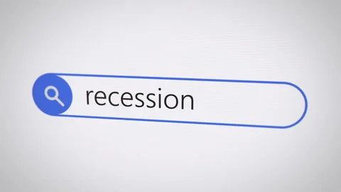 Recession term in browser search bar on monitor screen Stock Footage 306245914