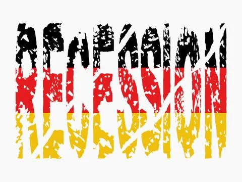 Recession text with german flag Stock Illustration