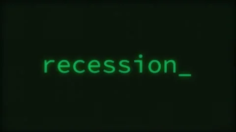 Recession, Typing Text, Retro Computer Screen Stock Footage 263721835