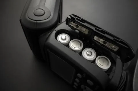 Rechargeable AA Batteries in Flash Stock Photos