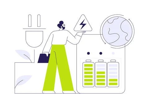 Rechargeable batteries abstract concept vector illustration. Stock Illustration